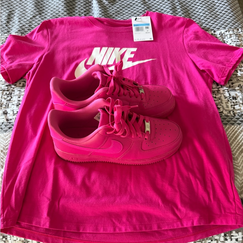 Nike Bold Pink Tee and Sneakers